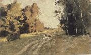 Levitan, Isaak Evening forest ways painting